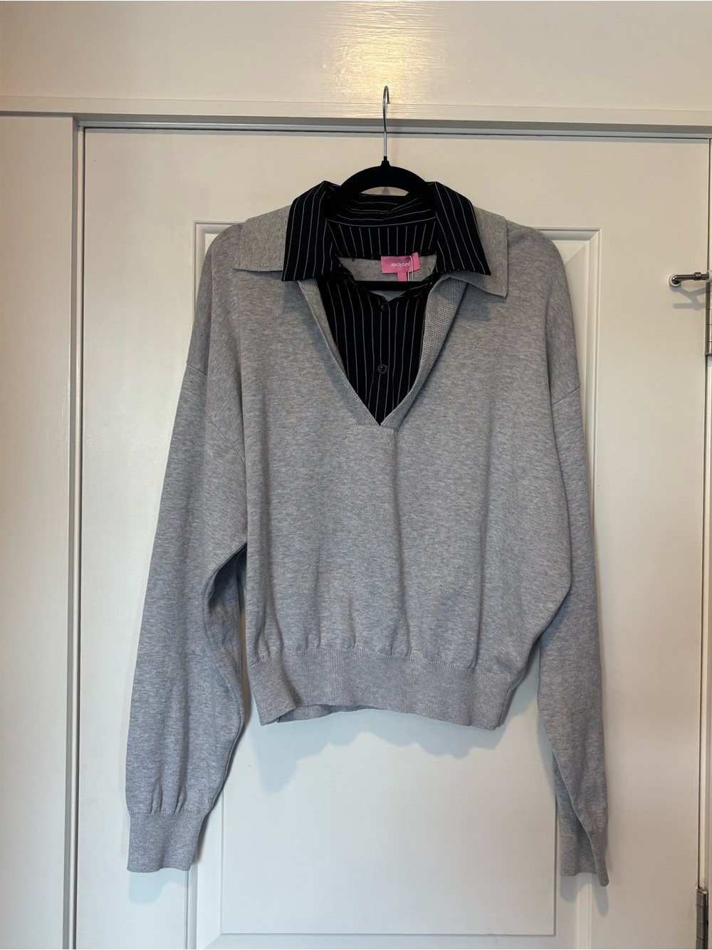 EDIKTED - NWT Rue Double Collared Sweater